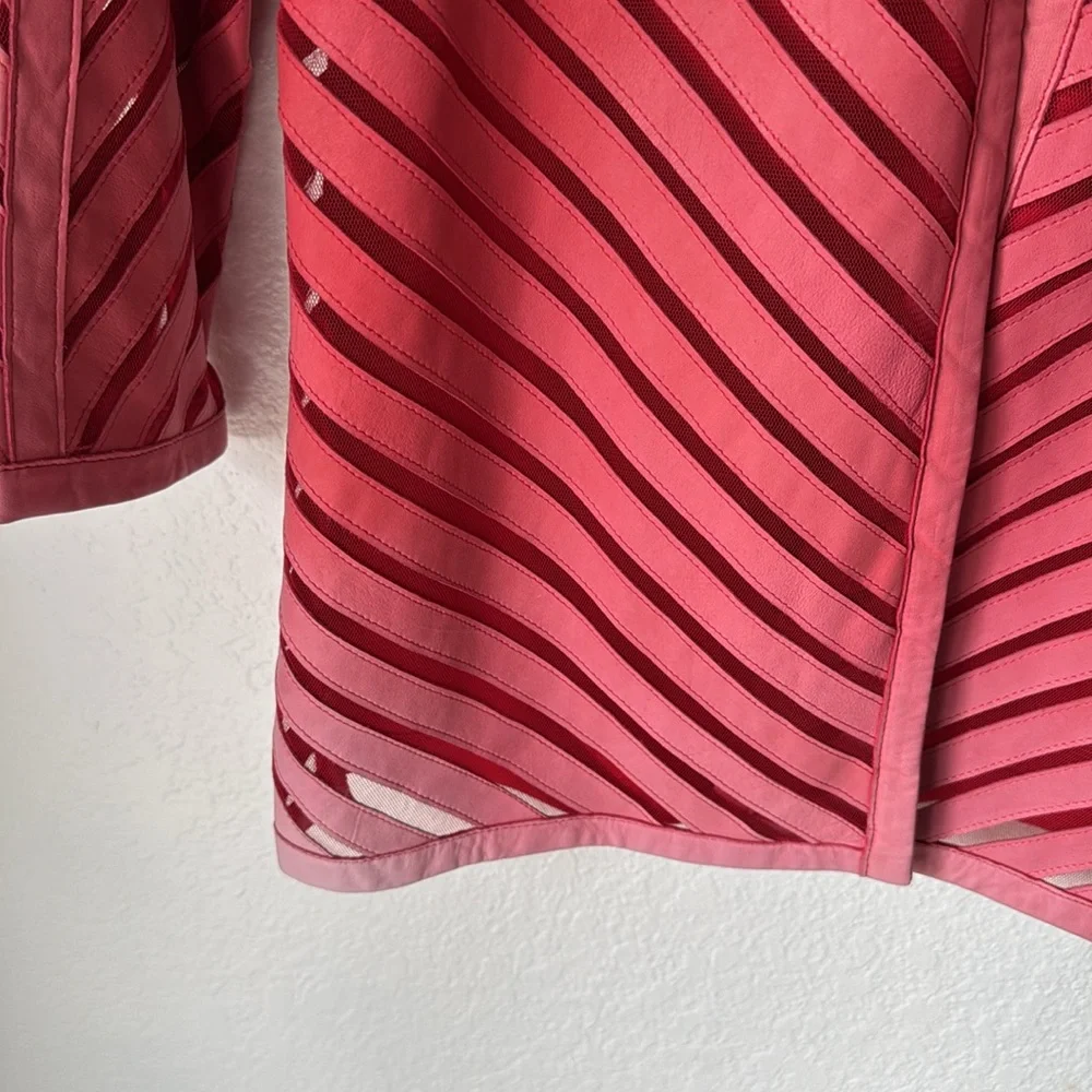 Grayse Ombré Red Leather Blazer‎